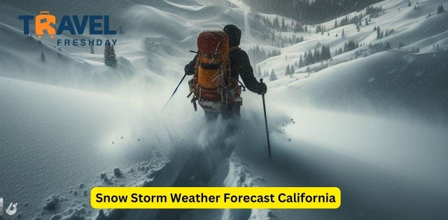 This Image show a Snow Storm Weather Forecast California